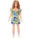 Кукла Barbie Fashionistas 208 - С жълто-синя рокля на цветя - 2t